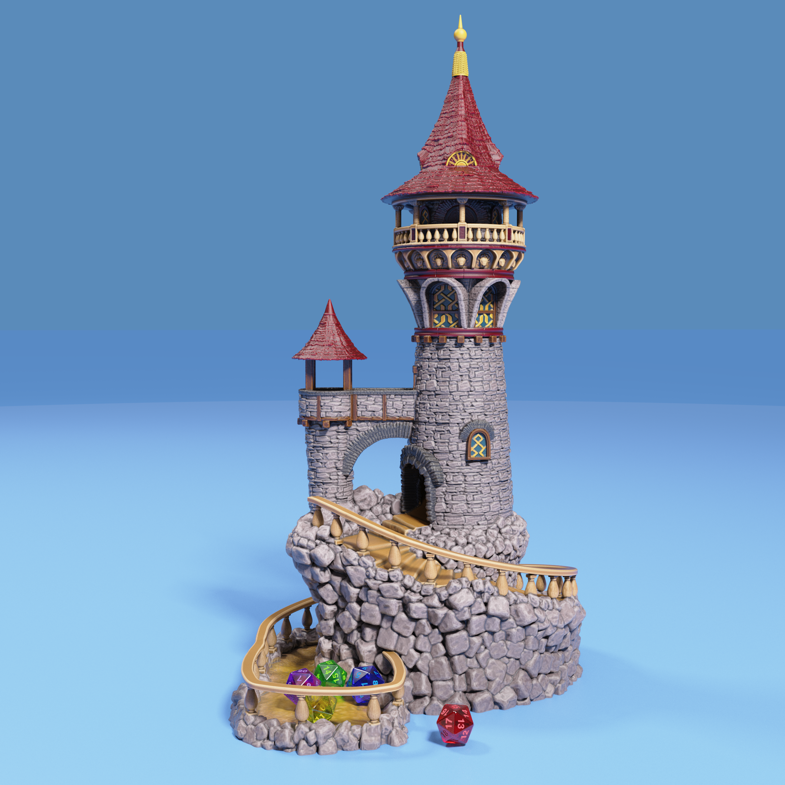 Wizard Dice Tower / Random Outcome Tool / RPG Game Item / Board Gamer Equipment / Magic Decoration / Collectible Architecture / Fantasy Figure / Magical Building Statue
